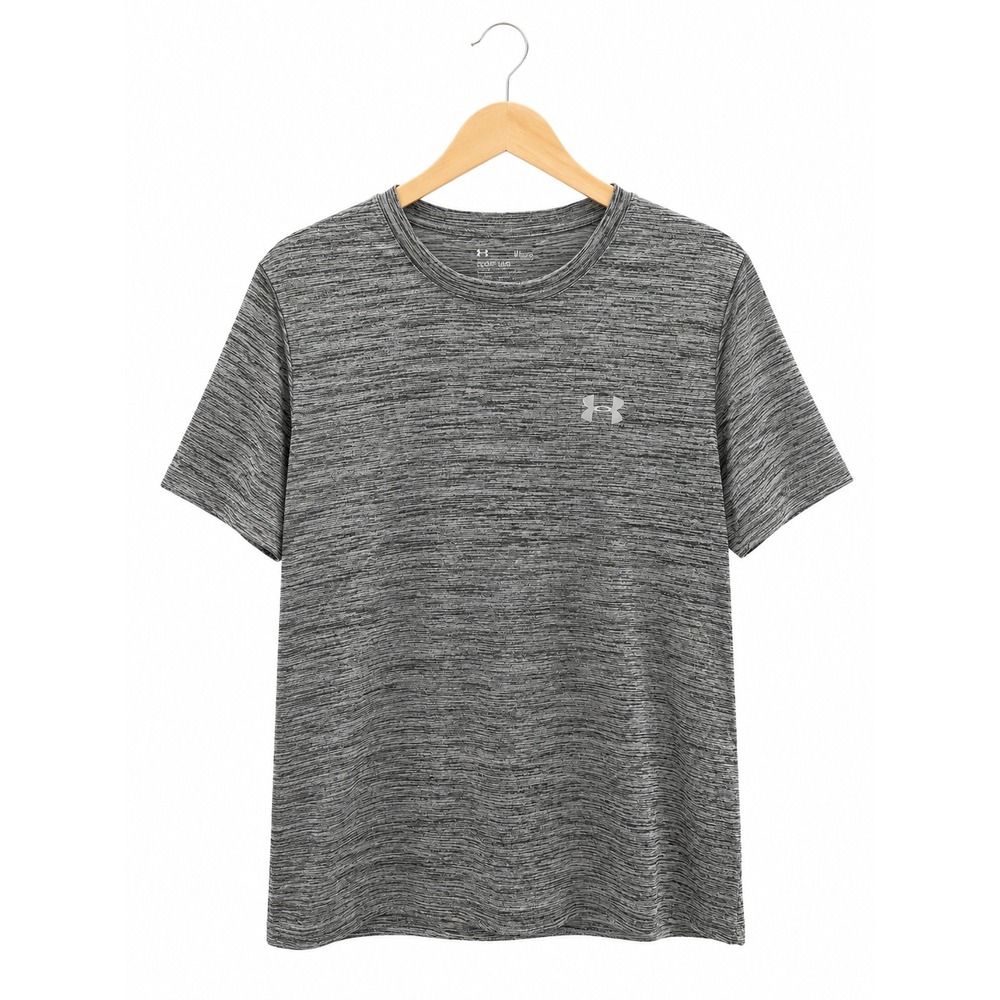 Under‎ Armour Mens Space Dye Heather Gray Performance T-Shirt Loose Fit Medium